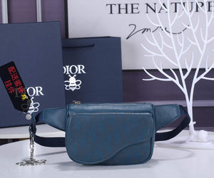 Dior 1ADPO223 Saddle Belt Bag Leather Blue - Default Title - View 1