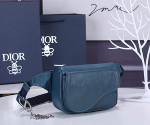 Dior 1ADPO223 Saddle Belt Bag Leather Blue - Default Title - View 2