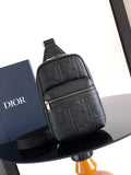 Dior  1ESBO065 Rider 2.0 Sling Bag Black Dior Gravity Leather and Black Grained Calfskin