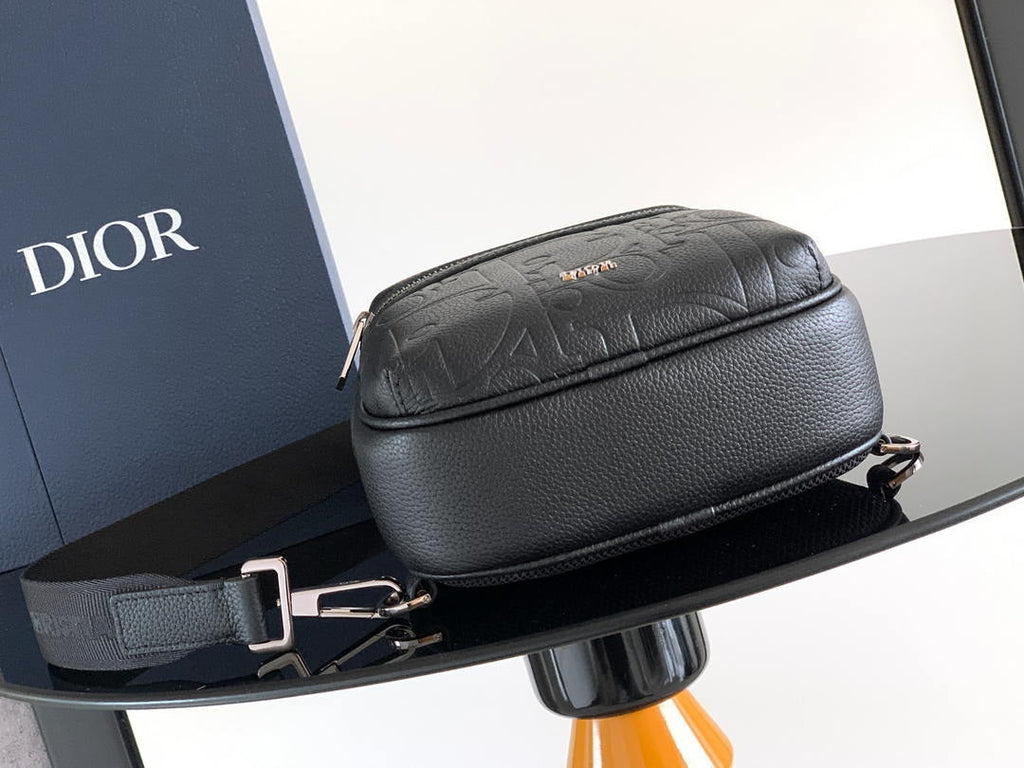 Dior  1ESBO065 Rider 2.0 Sling Bag Black Dior Gravity Leather and Black Grained Calfskin