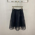 Dior 221J37 Flared Skirt in Black Tulle Tech - S - View 1