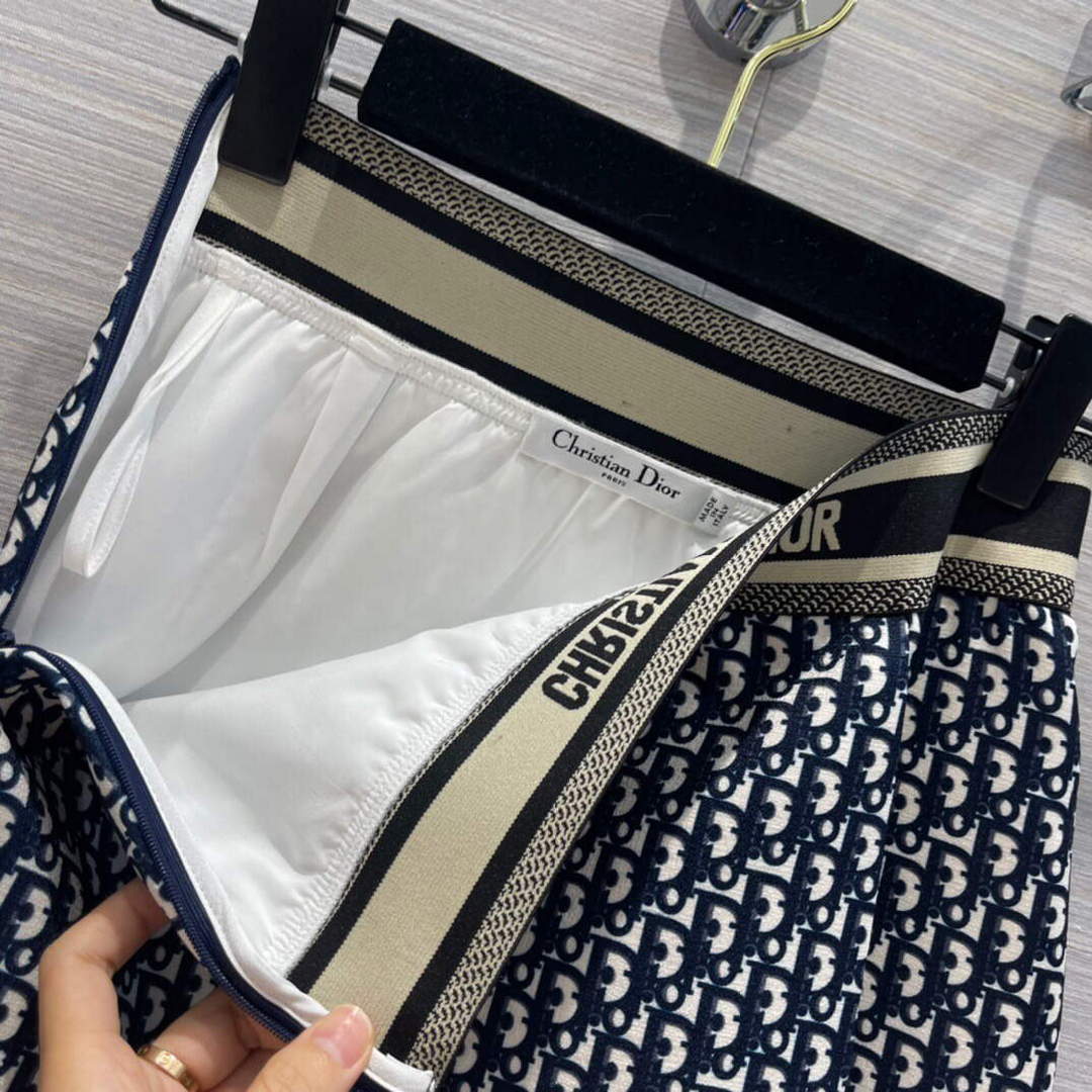 Dior 221J38 Spring/Summer Classic Jacquard Miniskirt
