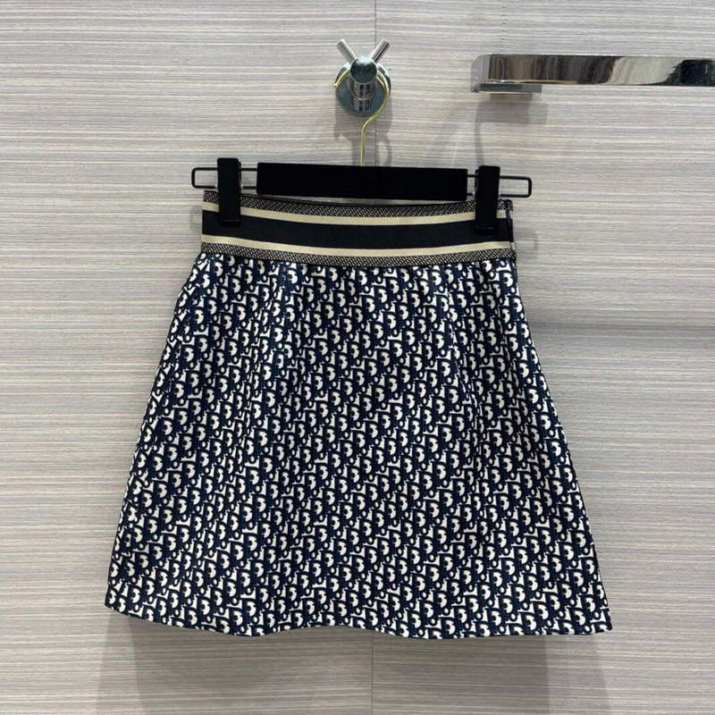 Dior 221J38 Spring/Summer Classic Jacquard Miniskirt