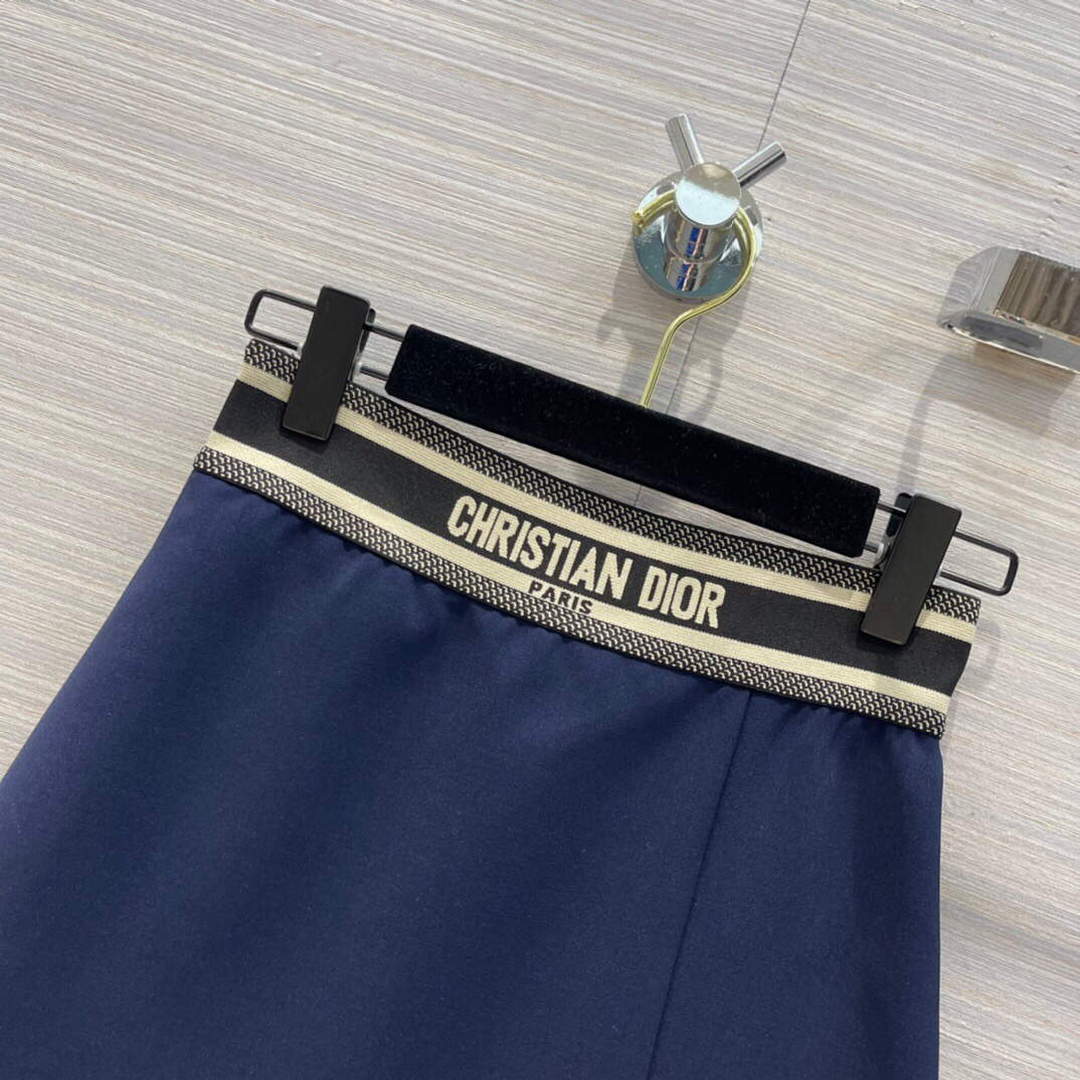 Dior 221J39 Spring/Summer Classic Miniskirt Blue