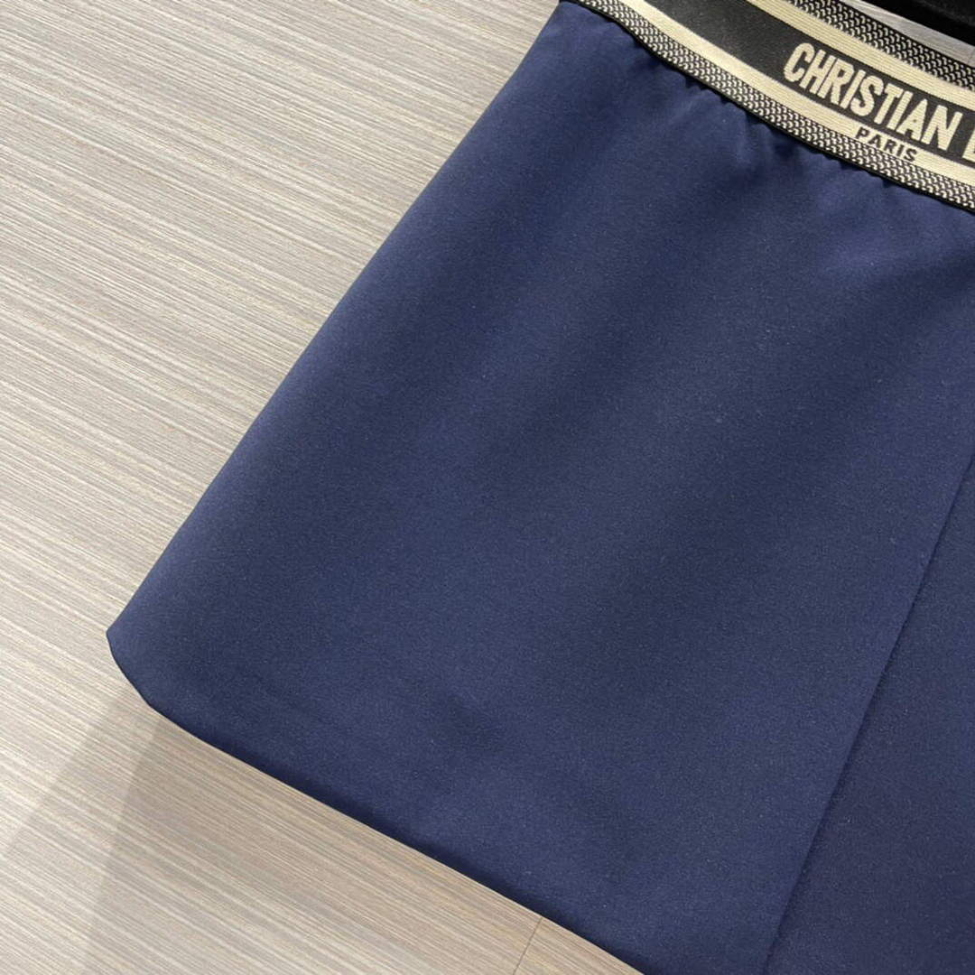 Dior 221J39 Spring/Summer Classic Miniskirt Blue