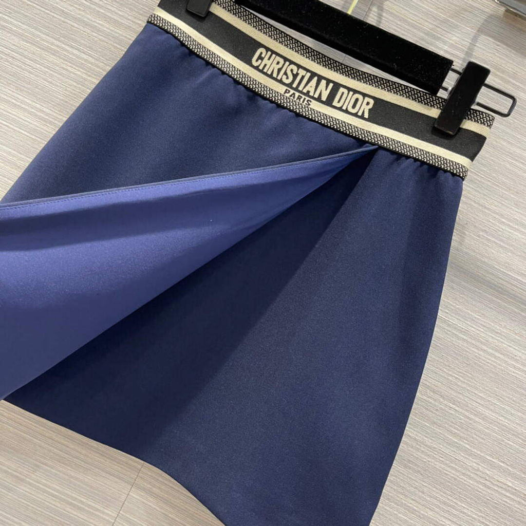 Dior 221J39 Spring/Summer Classic Miniskirt Blue