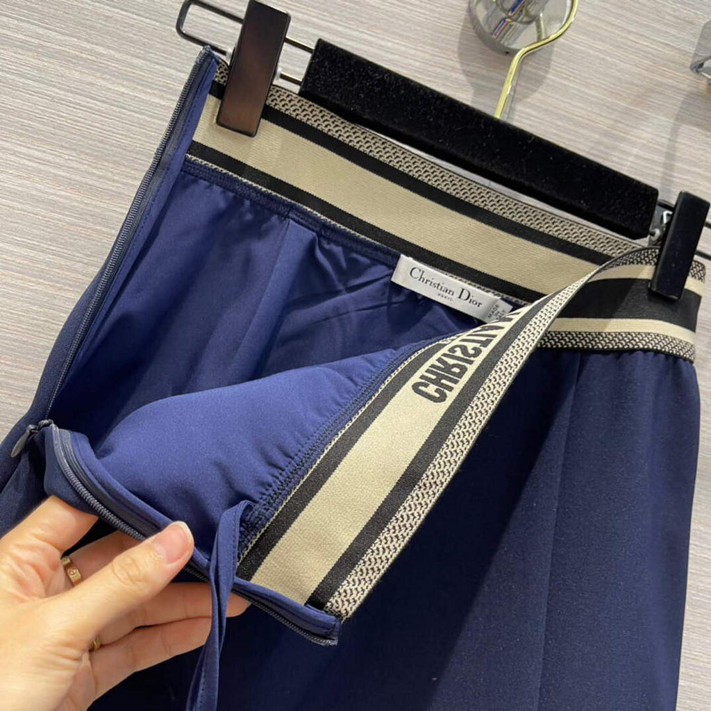 Dior 221J39 Spring/Summer Classic Miniskirt Blue