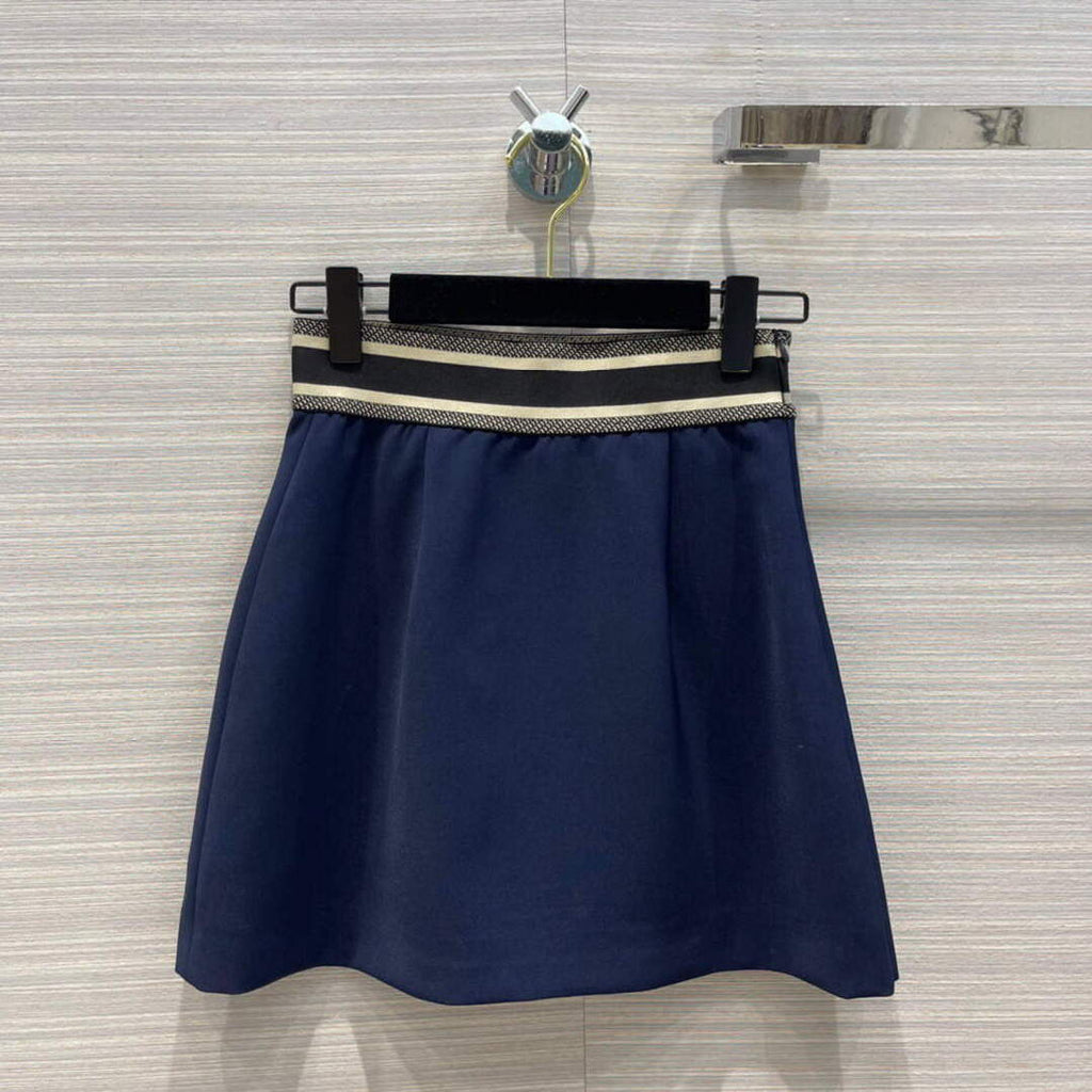 Dior 221J39 Spring/Summer Classic Miniskirt Blue