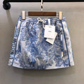 Dior 221J41 Spring/Summer Classic Print Miniskirt Blue - 36 - View 1