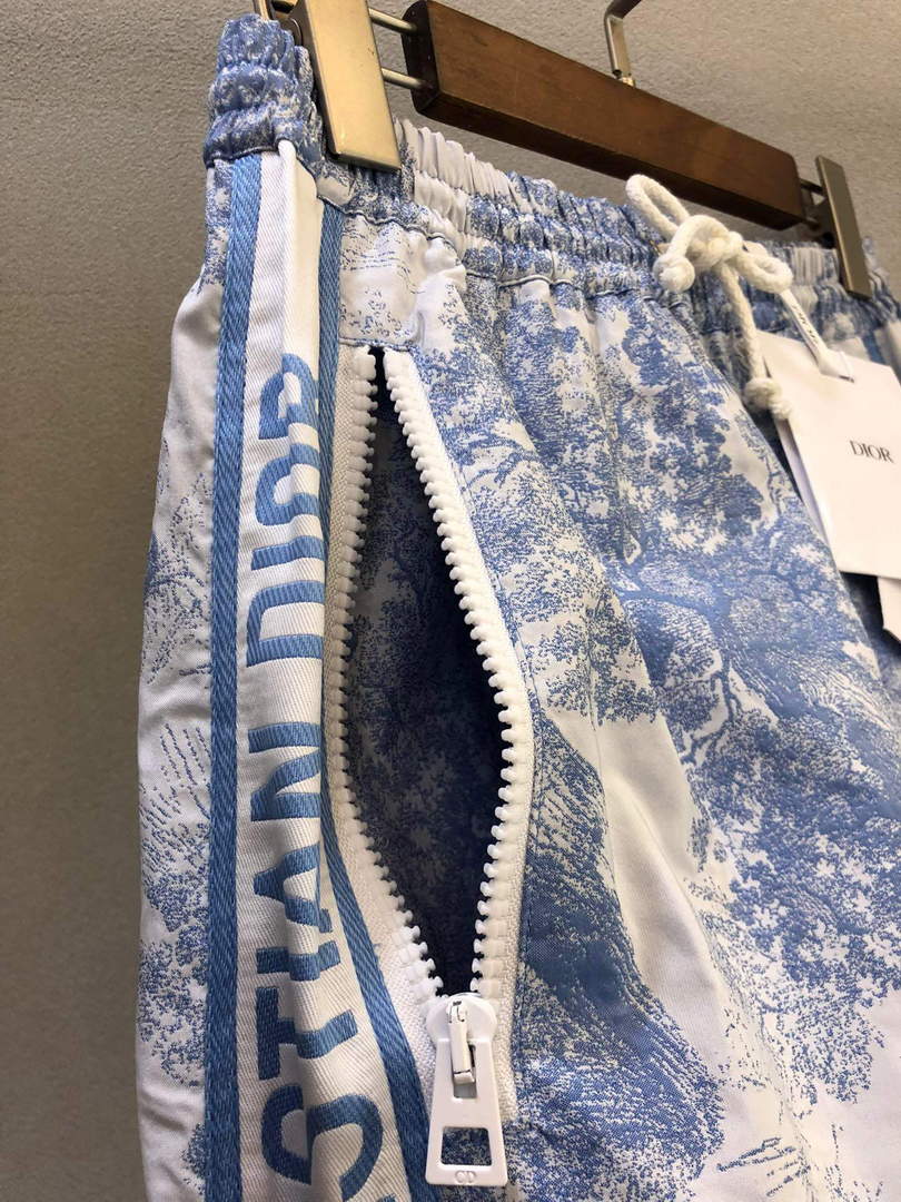 Dior 221J41 Spring/Summer Classic Print Miniskirt Blue