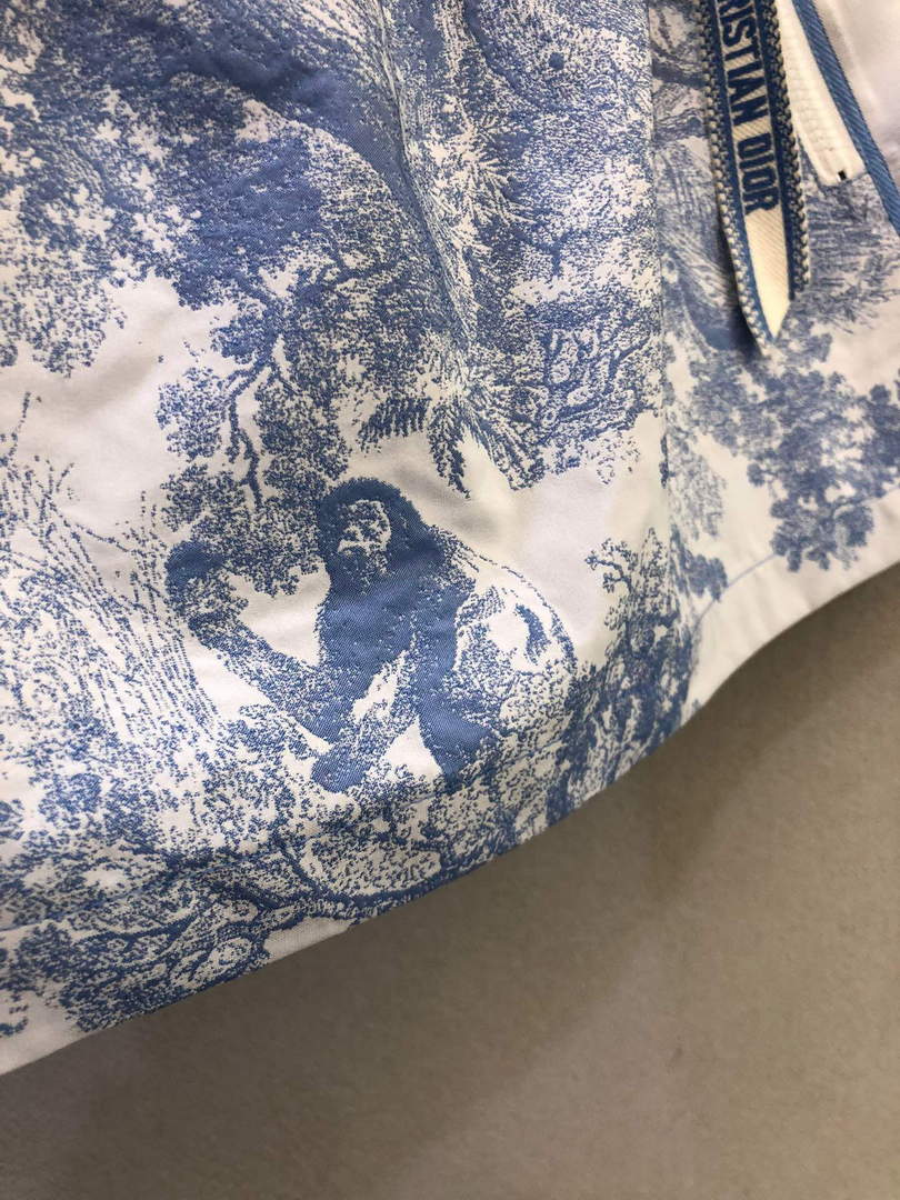 Dior 221J41 Spring/Summer Classic Print Miniskirt Blue