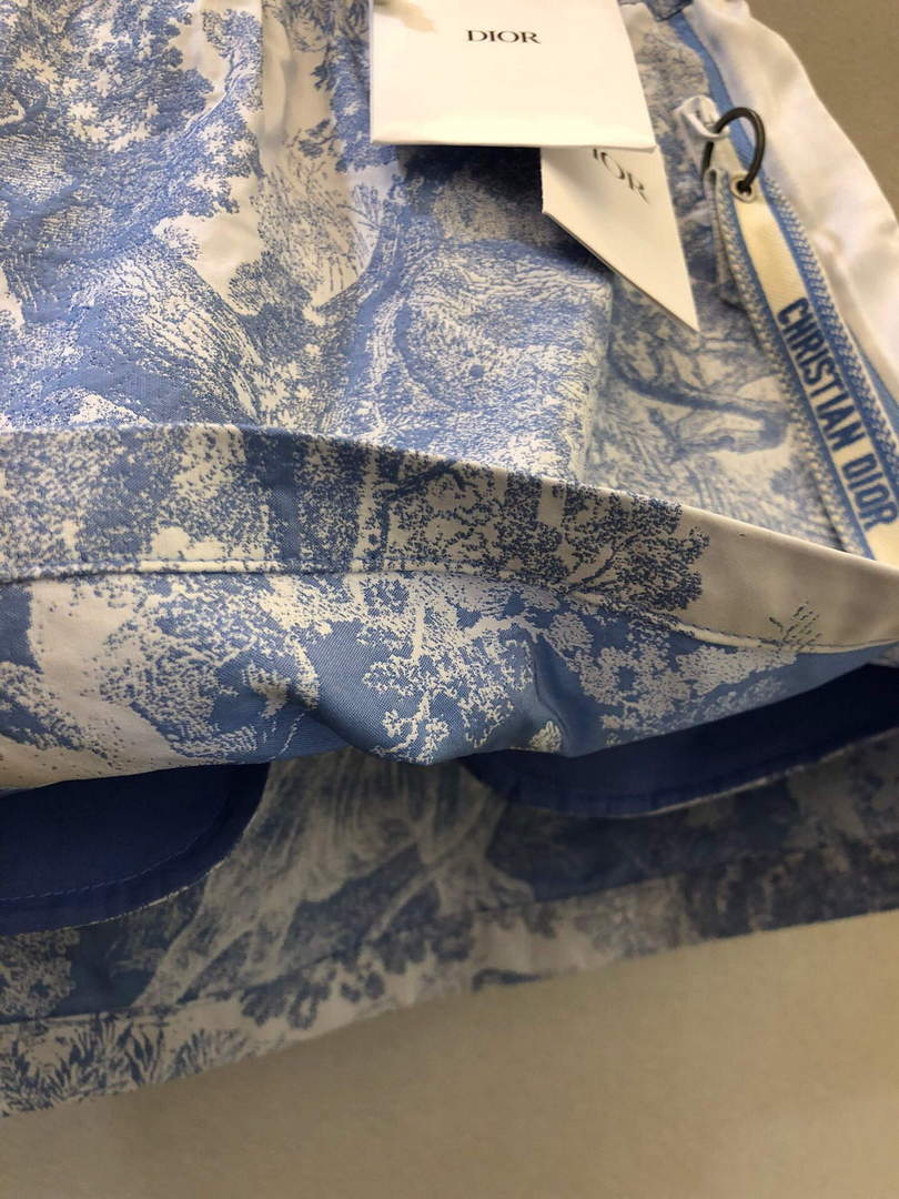 Dior 221J41 Spring/Summer Classic Print Miniskirt Blue