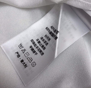 Dior 221R81 Mid Length Shirt Dress White and Navy Blue - S - View 5