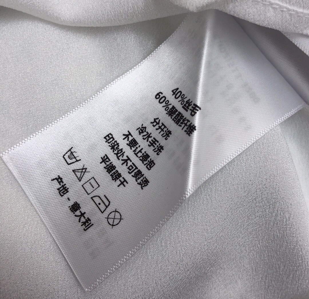 Dior 221R81 Mid Length Shirt Dress White and Navy Blue