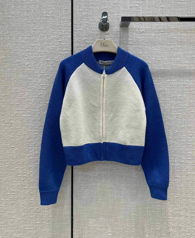 Dior  224V50 Dior Vibe Bomber Jacket Fluorescent Blue and White - 36 - View 2