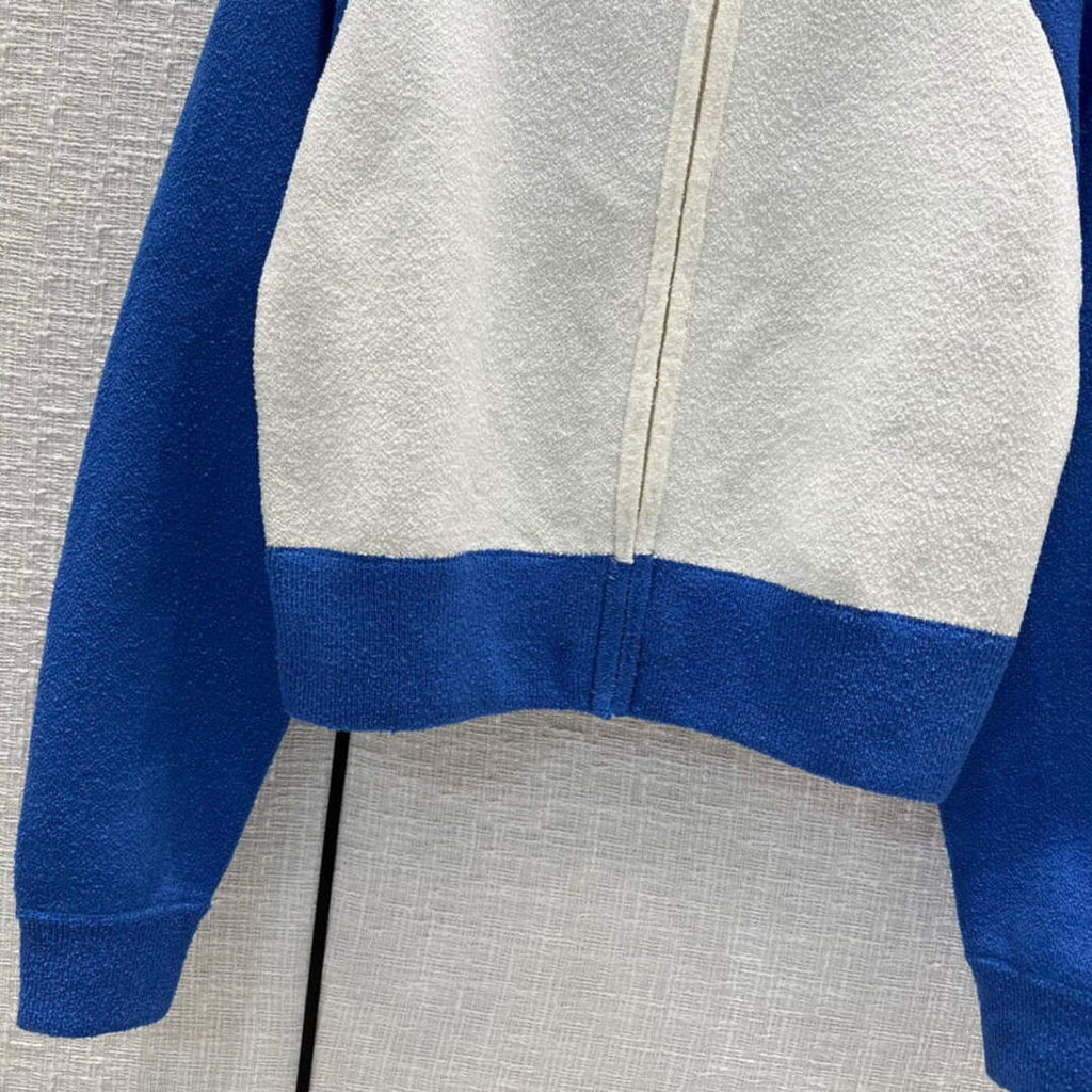 Dior  224V50 Dior Vibe Bomber Jacket Fluorescent Blue and White