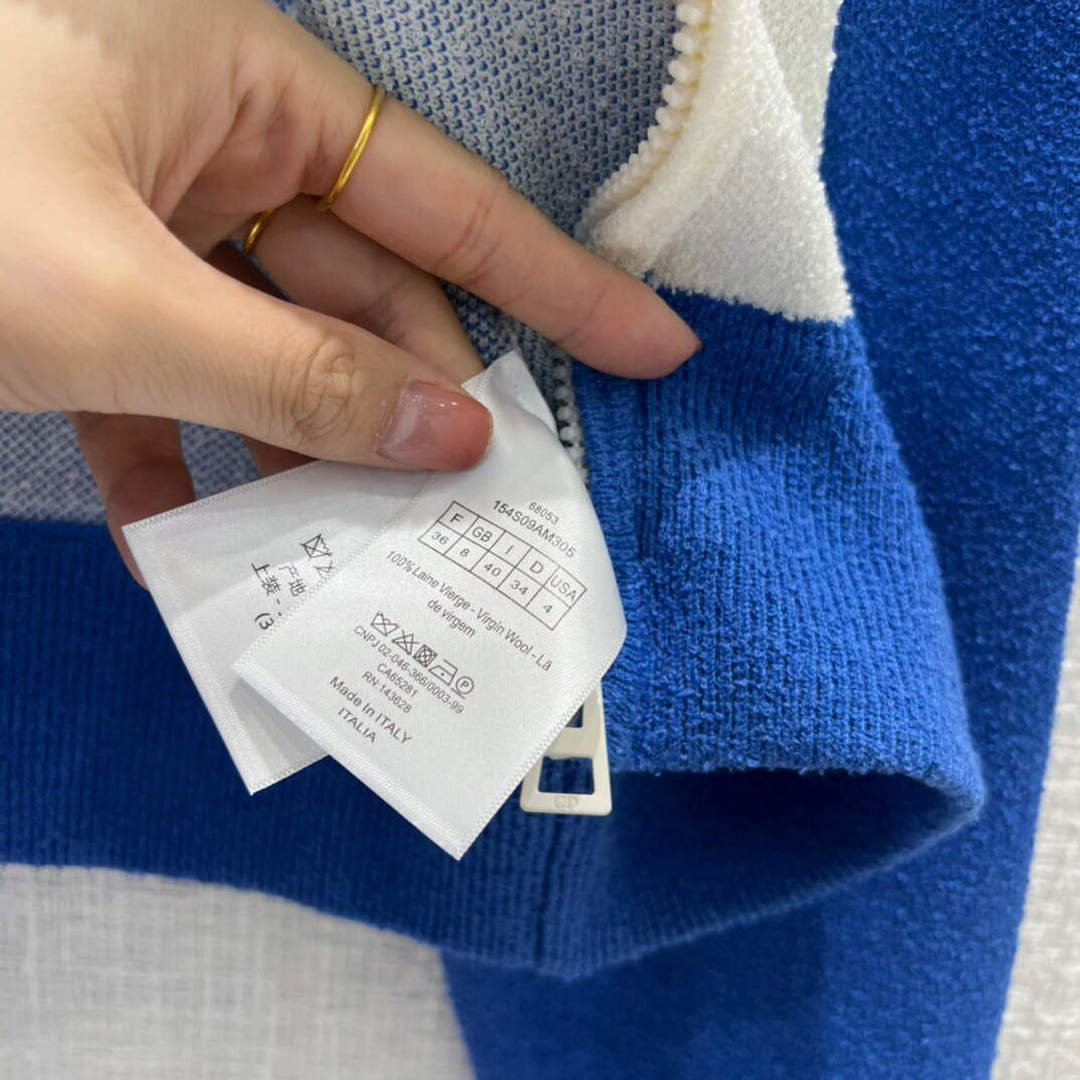 Dior  224V50 Dior Vibe Bomber Jacket Fluorescent Blue and White