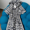 Dior 227R40 Short Hooded Dress Navy Blue - S - View 1