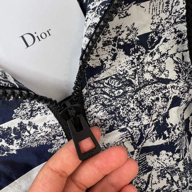 Dior 227R40 Short Hooded Dress Navy Blue