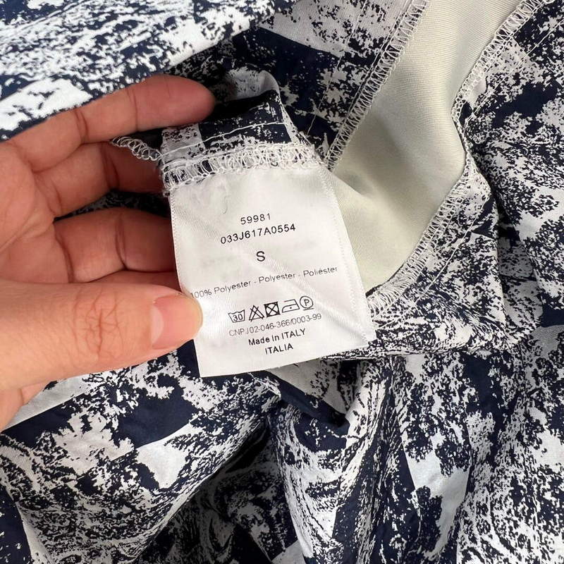 Dior 227R40 Short Hooded Dress Navy Blue