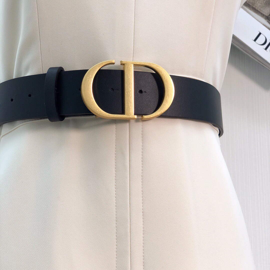 Dior 241R45 Mid Length Belted Dress White