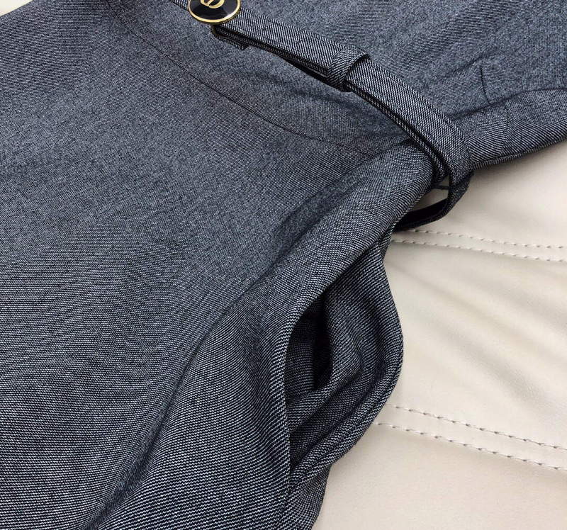 Dior 241R45 Mid Length Belted Dress Dark grey