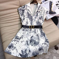 Dior 241R45 Mid Length Belted Dress White gray - S - View 1