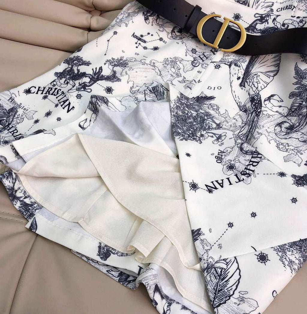 Dior 241R45 Mid Length Belted Dress White gray