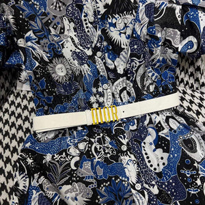Dior 241R46 Mid Length Belted Dress Blue white - S - View 6