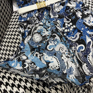 Dior 241R46 Mid Length Belted Dress Blue white - S - View 7