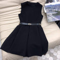 Dior 241R47 Mid Length Belted Dress Black - S - View 1