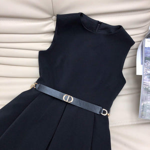 Dior 241R47 Mid Length Belted Dress Black - S - View 2