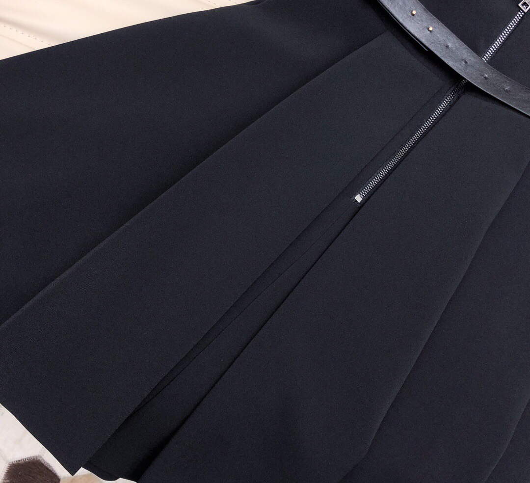 Dior 241R47 Mid Length Belted Dress Black