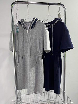 Dior 241R49 Mid Length Belted Dress Gray - S - View 2