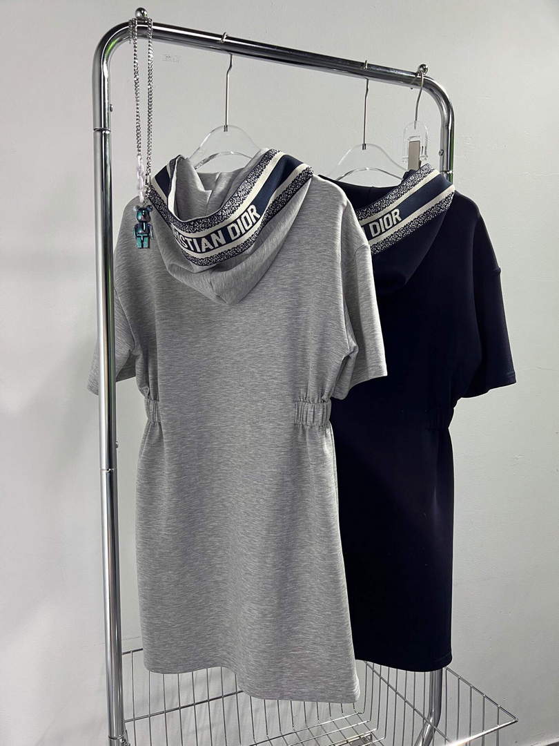 Dior 241R49 Mid Length Belted Dress Gray
