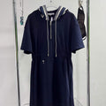 Dior 241R49 Mid Length Belted Dress Dark Blue - S - View 1