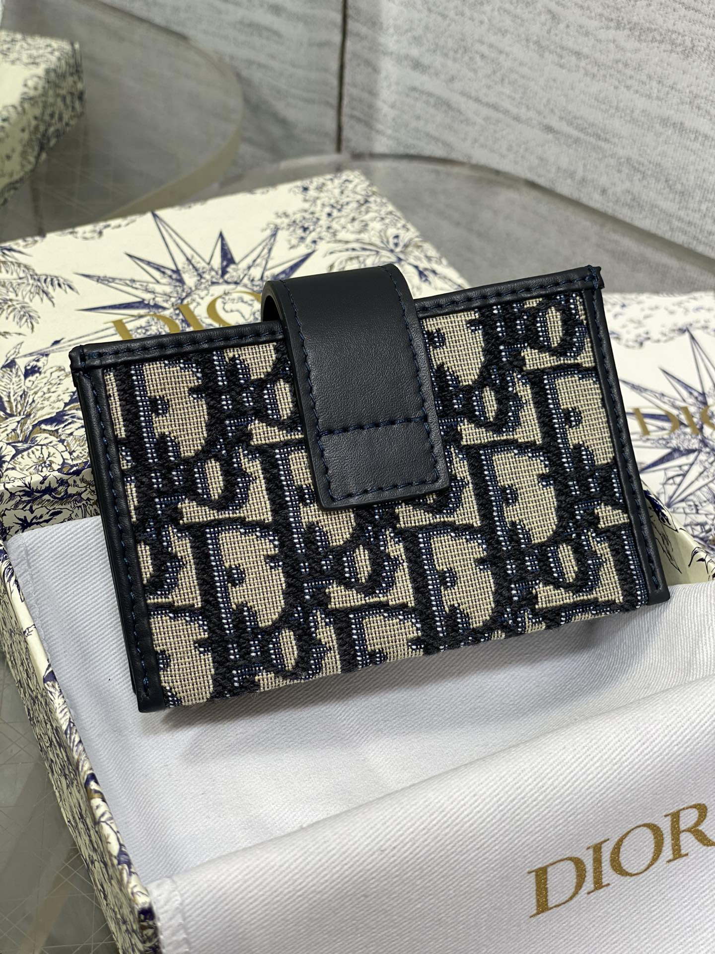 Dior 30 MONTAIGNE 5-Gate Card Holder Organ Card Holder S2058 Oblique Jacquard D0019 - Default Title - View 4