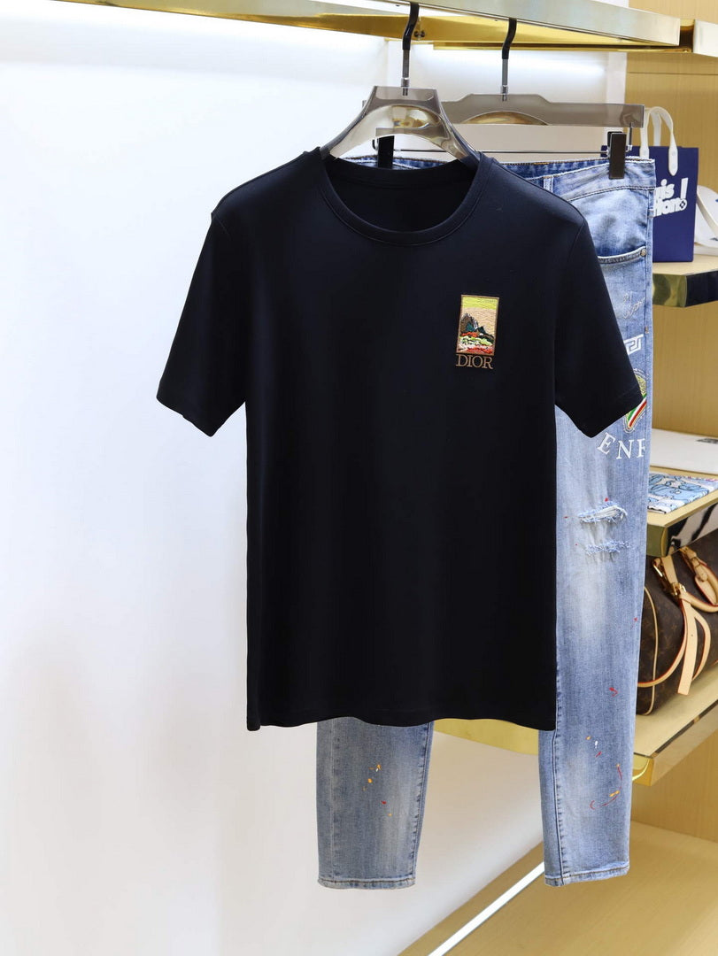 Dior 313J647 Men's Relaxed Fit Cotton Jersey T-shirt D65859