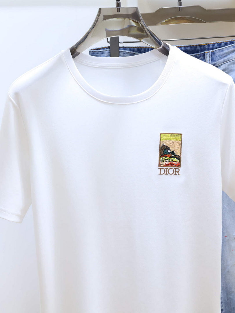 Dior 313J647 Men's Relaxed Fit Cotton Jersey T-shirt D65858