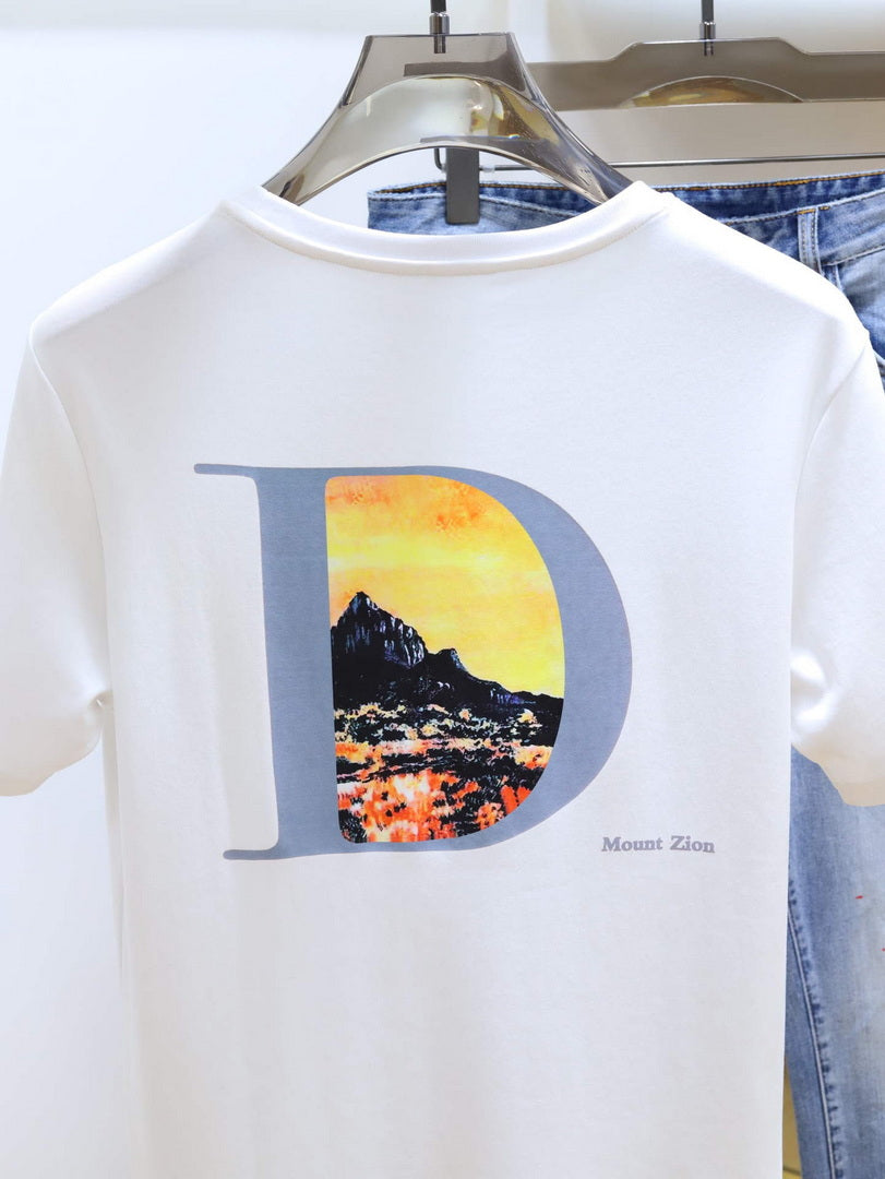Dior 313J647 Men's Relaxed Fit Cotton Jersey T-shirt D65858