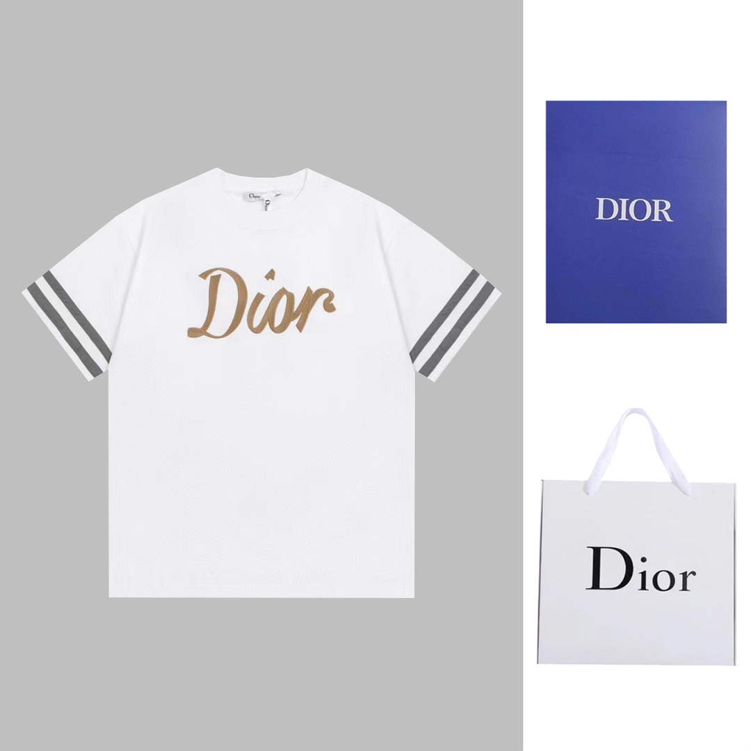 Dior 313J647 Men's Women's Relaxed Fit Cotton Jersey T-shirt D65860