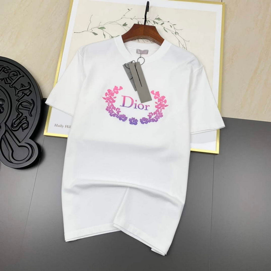 Dior 313J696 Men's Women's Relaxed Fit Cotton Jersey T-shirt D65842