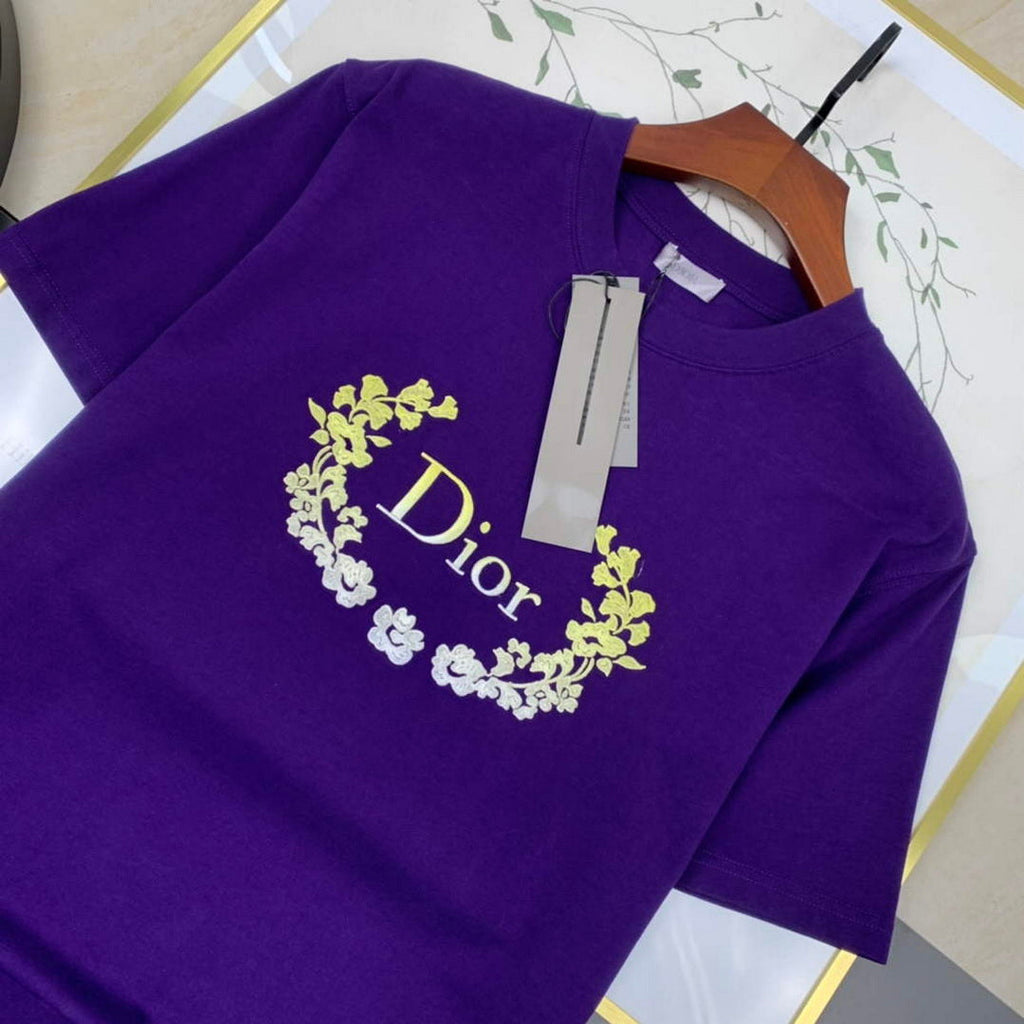 Dior 313J696 Men's Women's Relaxed Fit Cotton Jersey T-shirt D65843