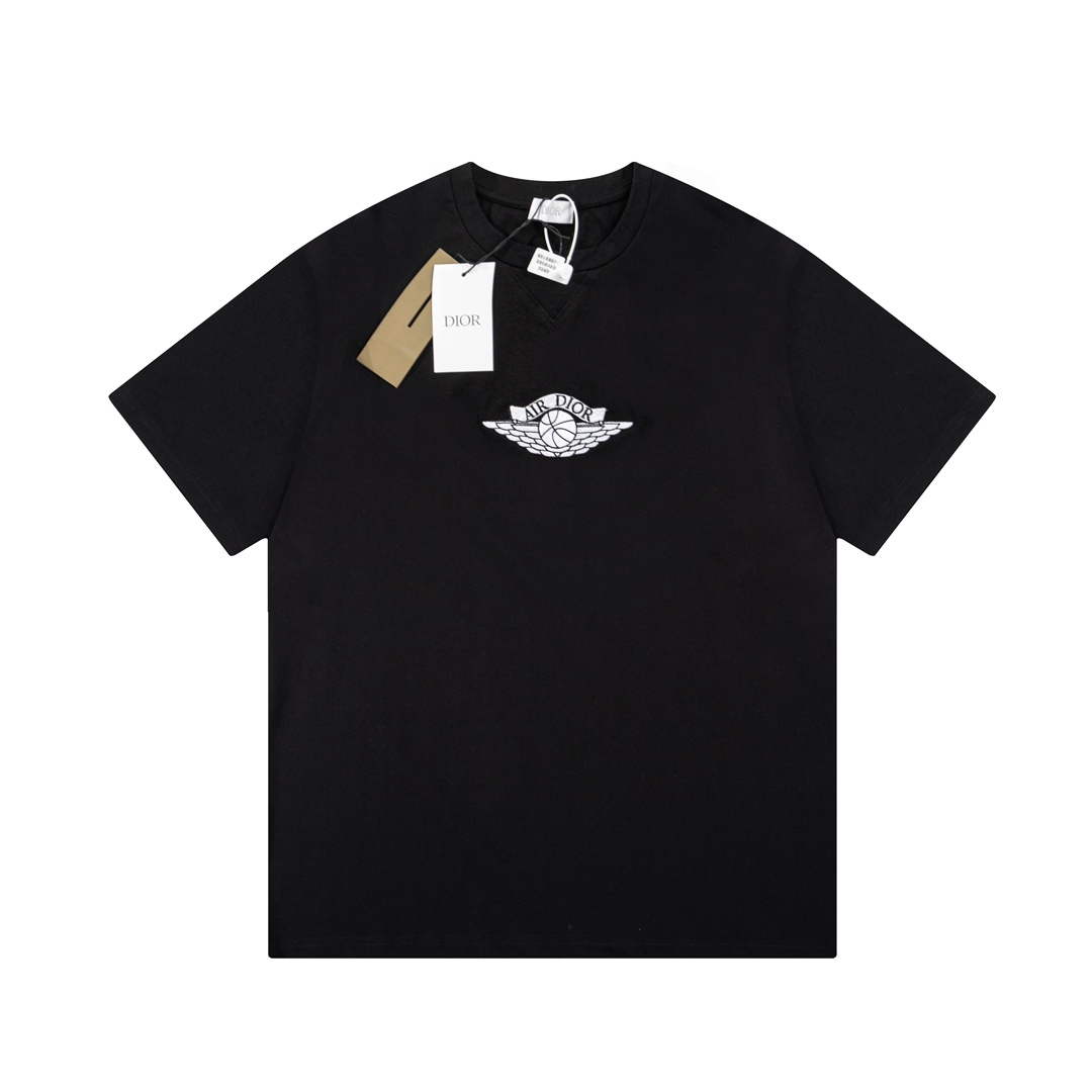Dior 313J696 Men's Women's Relaxed Fit Cotton Jersey T-shirt D65848