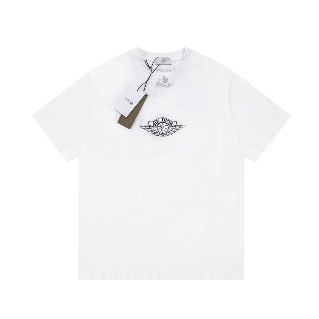 Dior 313J696 Men's Women's Relaxed Fit Cotton Jersey T-shirt D65849