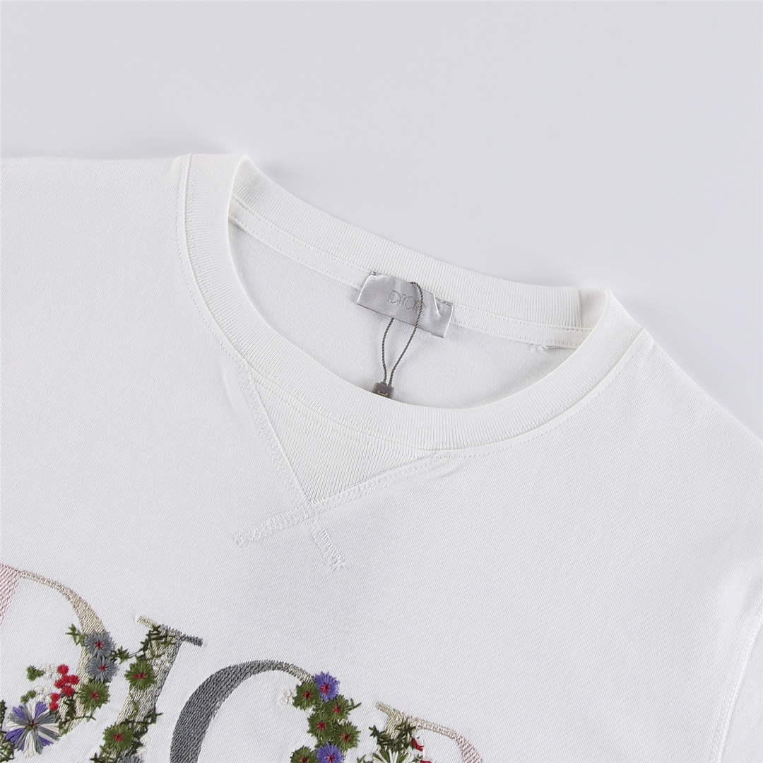 Dior 313J696 Men's Women's Relaxed Fit Cotton Jersey T-shirt D65851