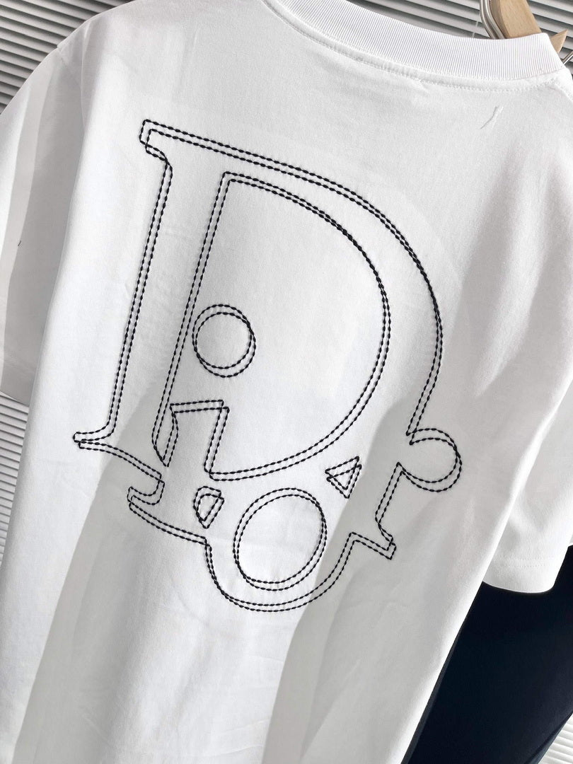 Dior 313J696 Men's Women's Relaxed Fit Cotton Jersey T-shirt D65852