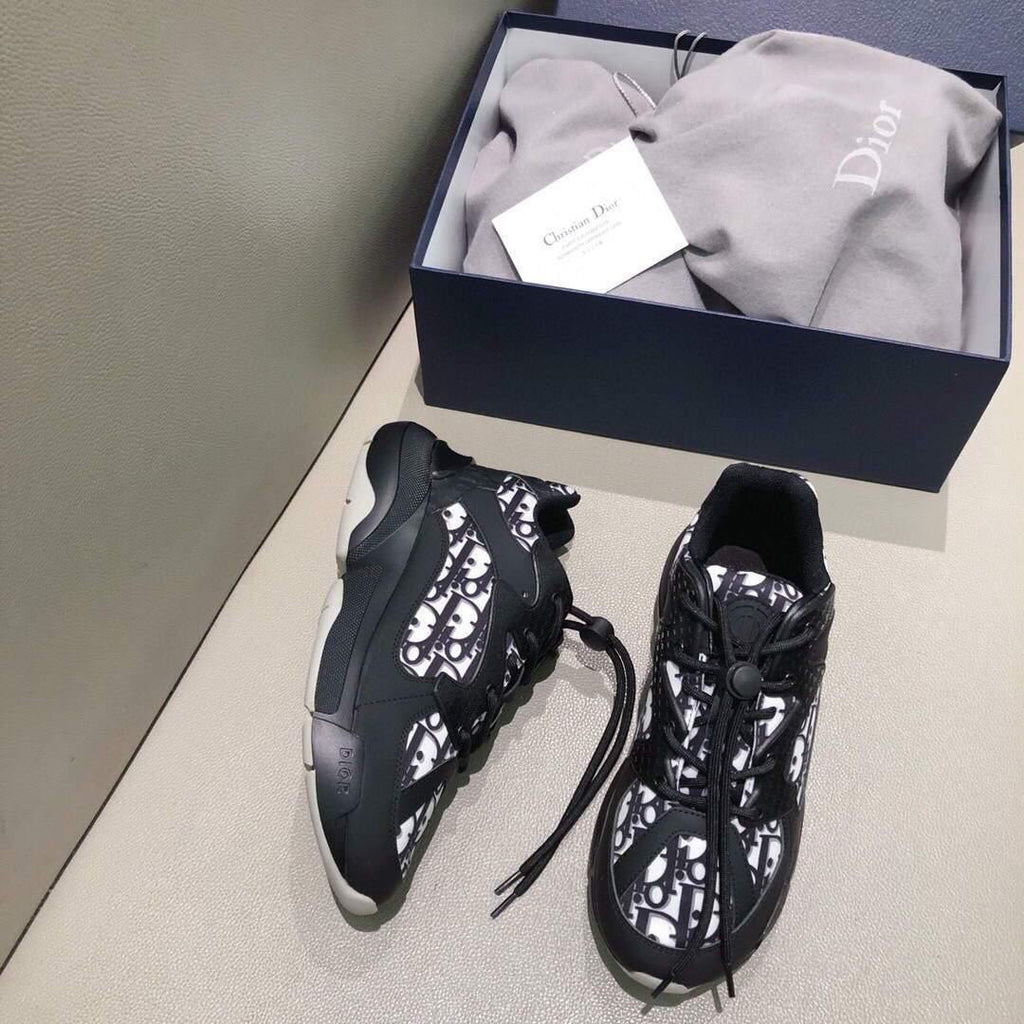 Dior 3SN248 Men's Women¡®s B24 SNEAKER Dior Oblique Canvas Black and white - luxibagsmall