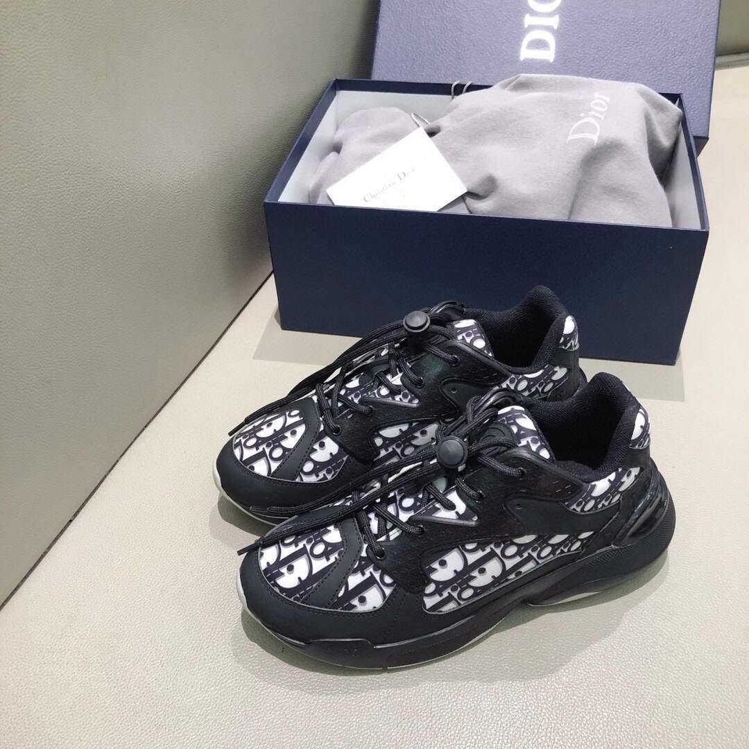 Dior 3SN248 Men's Women¡®s B24 SNEAKER Dior Oblique Canvas Black and white - luxibagsmall