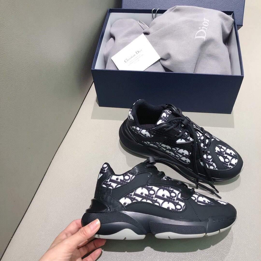Dior 3SN248 Men's Women¡®s B24 SNEAKER Dior Oblique Canvas Black and white - luxibagsmall